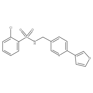 2-chloro-N-((6-(furan-3-yl)pyridin-3-yl)methyl)benzenesulfonamide Structure