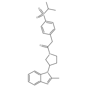 2-(4-(isopropylsulfonyl)phenyl)-1-(3-(2-methyl-1H-benzo[d]imidazol-1-yl)pyrrolidin-1-yl)ethanone结构式