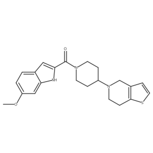 (4-(6,7-dihydrothieno[3,2-c]pyridin-5(4H)-yl)piperidin-1-yl)(6-methoxy-1H-indol-2-yl)methanone Structure