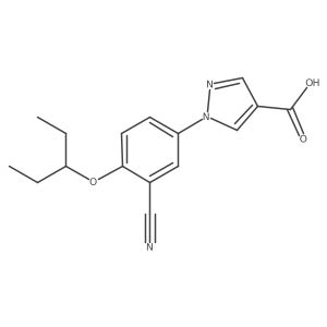 1-(3-Cyano-4-(1-ethylpropoxy)phenyl)pyrazole-4-carboxylic acid Structure