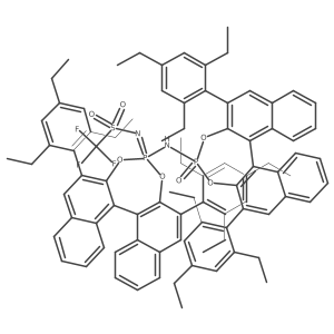 1,1,1-Trifluoro-N-((11bS)-4-(((11bS)-4-oxido-2,6-bis(2,4,6-triethylphenyl)dinaphtho[2,1-d:1',2'-f][1,3,2]dioxaphosphepin-4-yl)amino)-2,6-bis(2,4,6-triethylphenyl)-4l5-dinaphtho[2,1-d:1',2'-f][1,3,2]dioxaphosphepin-4-ylidene)methanesulfonamide结构式