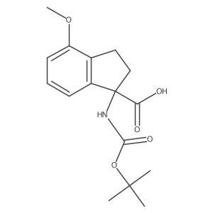 1-((Tert-butoxycarbonyl)amino)-4-methoxy-2,3-dihydro-1H-indene-1-carboxylic acid Structure