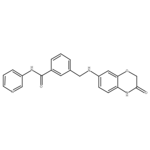 3-[[(3-oxo-4H-1,4-benzoxazin-7-yl)amino]methyl]-N-pyridin-3-ylbenzamide结构式