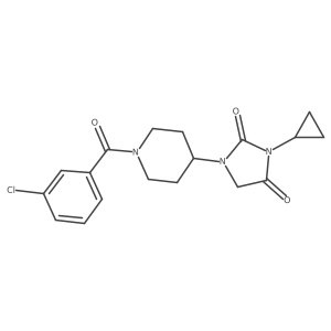 1-[1-(3-Chlorobenzoyl)piperidin-4-yl]-3-cyclopropylimidazolidine-2,4-dione结构式