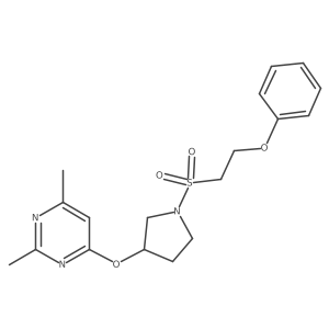 2,4-Dimethyl-6-{[1-(2-phenoxyethanesulfonyl)pyrrolidin-3-yl]oxy}pyrimidine Structure