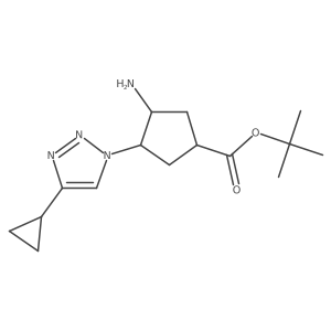 rac-tert-butyl (3R,4S)-3-amino-4-(4-cyclopropyl-1H-1,2,3-triazol-1-yl)cyclopentane-1-carboxylate Structure