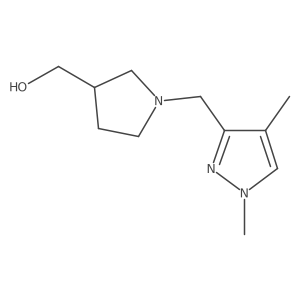 {1-[(1,4-dimethyl-1H-pyrazol-3-yl)methyl]pyrrolidin-3-yl}methanol结构式