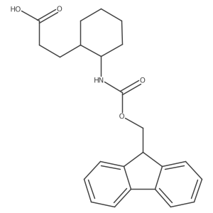 3-[2-(9H-Fluoren-9-ylmethoxycarbonylamino)cyclohexyl]propanoic acid结构式