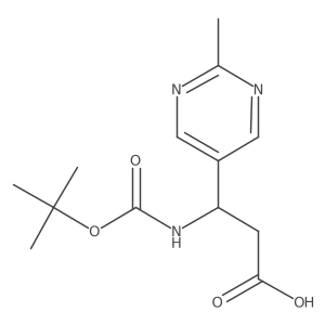 (3S)-3-{[(tert-butoxy)carbonyl]amino}-3-(2-methylpyrimidin-5-yl)propanoic acid Structure