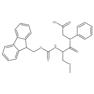 2-[(2S)-2-({[(9H-fluoren-9-yl)methoxy]carbonyl}amino)-3-methoxy-N-phenylpropanamido]acetic acid结构式