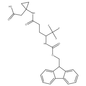2-{1-[(4S)-4-({[(9H-fluoren-9-yl)methoxy]carbonyl}amino)-5,5,5-trifluoropentanamido]cyclopropyl}acetic acid Structure