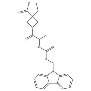 3-ethyl-1-[2-({[(9H-fluoren-9-yl)methoxy]carbonyl}amino)propanoyl]azetidine-3-carboxylic acid结构式