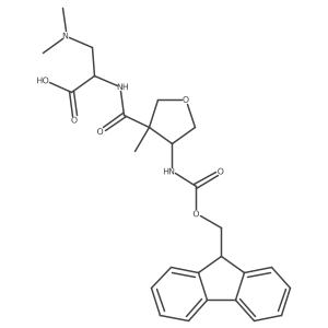 3-(dimethylamino)-2-{[4-({[(9H-fluoren-9-yl)methoxy]carbonyl}amino)-3-methyloxolan-3-yl]formamido}propanoic acid结构式