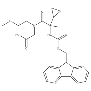 2-[2-cyclopropyl-2-({[(9H-fluoren-9-yl)methoxy]carbonyl}amino)-N-(2-methoxyethyl)propanamido]acetic acid结构式
