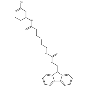 3-{3-[2-({[(9H-fluoren-9-yl)methoxy]carbonyl}amino)ethoxy]propanamido}pentanoic acid结构式