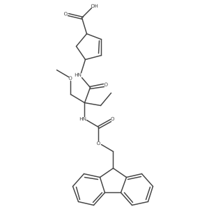4-[2-({[(9H-fluoren-9-yl)methoxy]carbonyl}amino)-2-(methoxymethyl)butanamido]cyclopent-2-ene-1-carboxylic acid Structure