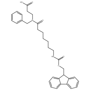 3-[N-benzyl-7-({[(9H-fluoren-9-yl)methoxy]carbonyl}amino)heptanamido]propanoic acid结构式