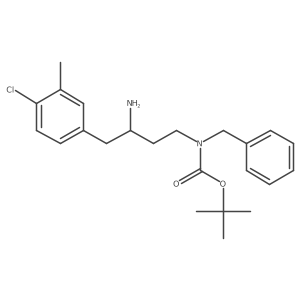 tert-butyl N-[3-amino-4-(4-chloro-3-methylphenyl)butyl]-N-benzylcarbamate结构式