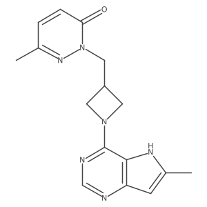 6-methyl-2-[(1-{6-methyl-5H-pyrrolo[3,2-d]pyrimidin-4-yl}azetidin-3-yl)methyl]-2,3-dihydropyridazin-3-one Structure