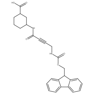 rac-(1R,3S)-3-[4-({[(9H-fluoren-9-yl)methoxy]carbonyl}amino)but-2-ynamido]cyclohexane-1-carboxylic acid结构式