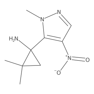 2,2-dimethyl-1-(1-methyl-4-nitro-1H-pyrazol-5-yl)cyclopropan-1-amine结构式