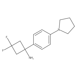 3,3-Difluoro-1-[4-(pyrrolidin-1-yl)phenyl]cyclobutan-1-amine结构式