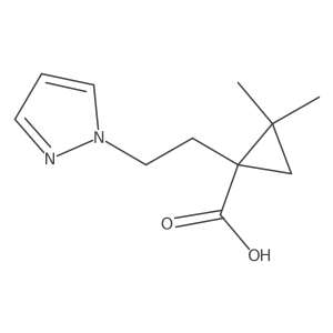 2,2-dimethyl-1-[2-(1H-pyrazol-1-yl)ethyl]cyclopropane-1-carboxylic acid结构式