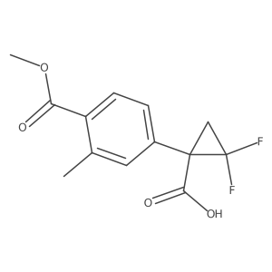 2,2-Difluoro-1-[4-(methoxycarbonyl)-3-methylphenyl]cyclopropane-1-carboxylic acid Structure
