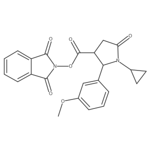 1,3-dioxo-2,3-dihydro-1H-isoindol-2-yl 1-cyclopropyl-2-(3-methoxyphenyl)-5-oxopyrrolidine-3-carboxylate Structure