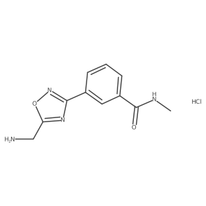 3-[5-(Aminomethyl)-1,2,4-oxadiazol-3-yl]-N-methylbenzamide hydrochloride结构式