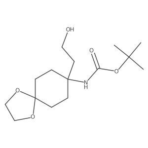tert-butyl N-[8-(2-hydroxyethyl)-1,4-dioxaspiro[4.5]decan-8-yl]carbamate Structure