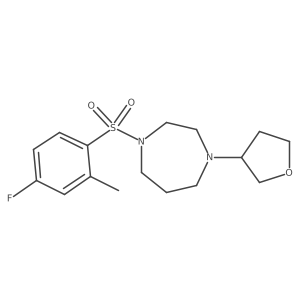 1-(4-Fluoro-2-methylbenzenesulfonyl)-4-(oxolan-3-yl)-1,4-diazepane结构式