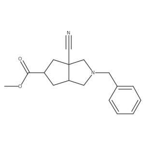 Methyl (3aS,6aS)-2-benzyl-3a-cyano-1,3,4,5,6,6a-hexahydrocyclopenta[c]pyrrole-5-carboxylate Structure