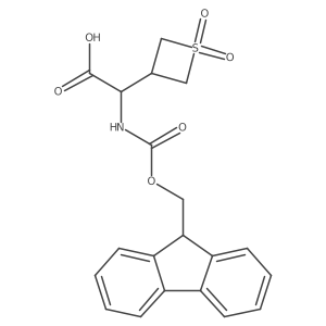 2-(1,1-Dioxothietan-3-yl)-2-(9H-fluoren-9-ylmethoxycarbonylamino)acetic acid结构式