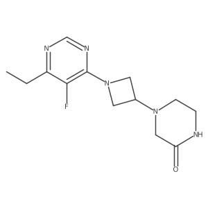 4-[1-(6-Ethyl-5-fluoropyrimidin-4-yl)azetidin-3-yl]piperazin-2-one Structure