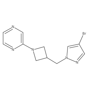 2-{3-[(4-bromo-1H-pyrazol-1-yl)methyl]azetidin-1-yl}pyrazine Structure