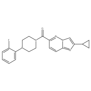 1-{2-Cyclopropylimidazo[1,2-b]pyridazine-6-carbonyl}-4-(2-fluorophenyl)piperazine结构式