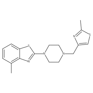 4-Methyl-2-{4-[(2-methyl-1,3-thiazol-4-yl)methyl]piperazin-1-yl}-1,3-benzothiazole Structure