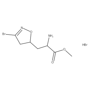 methyl (2R)-2-amino-3-(3-bromo-4,5-dihydro-1,2-oxazol-5-yl)propanoate hydrobromide Structure
