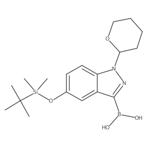(5-((tert-butyldimethylsilyl)oxy)-1-(tetrahydro-2H-pyran-2-yl)-1H-indazol-3-yl)boronic acid Structure