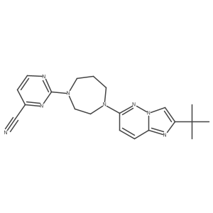 2-(4-{2-Tert-butylimidazo[1,2-b]pyridazin-6-yl}-1,4-diazepan-1-yl)pyrimidine-4-carbonitrile Structure