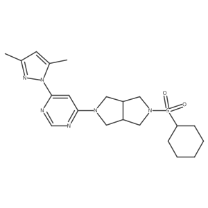 4-[5-(cyclohexanesulfonyl)-octahydropyrrolo[3,4-c]pyrrol-2-yl]-6-(3,5-dimethyl-1H-pyrazol-1-yl)pyrimidine Structure