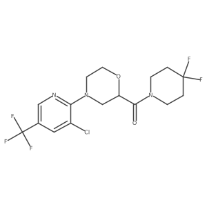 4-[3-Chloro-5-(trifluoromethyl)pyridin-2-yl]-2-(4,4-difluoropiperidine-1-carbonyl)morpholine Structure