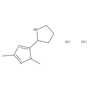 3-iodo-1-methyl-5-(pyrrolidin-2-yl)-1H-pyrazole dihydrochloride Structure