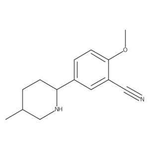 rel-2-Methoxy-5-((2R,5S)-5-methylpiperidin-2-yl)benzonitrile Structure