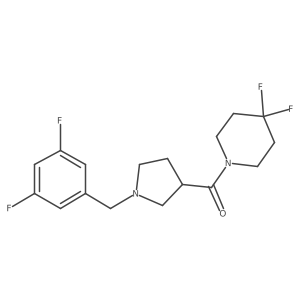 1-{1-[(3,5-Difluorophenyl)methyl]pyrrolidine-3-carbonyl}-4,4-difluoropiperidine结构式