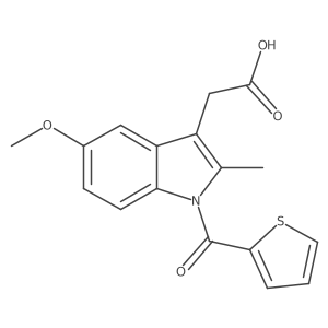 1h-Indole-3-acetic acid,5-methoxy-2-methyl-1-(2-thienylcarbonyl)- Structure