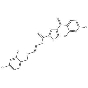 4-(2,4-dichlorobenzoyl)-N-[(1Z)-{[(2,4-dichlorophenyl)methoxy]imino}methyl]-1H-pyrrole-2-carboxamide Structure