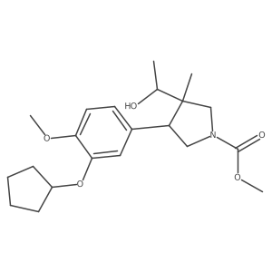 methyl (3S)-4-(3-cyclopentyloxy-4-methoxyphenyl)-3-(1-hydroxyethyl)-3-methylpyrrolidine-1-carboxylate结构式