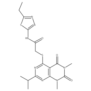 N-(5-ethyl-1,3,4-thiadiazol-2-yl)-2-(7-isopropyl-1,3-dimethyl-2,4-dioxo-pyrimido[4,5-d]pyrimidin-5-yl)sulfanyl-acetamide Structure